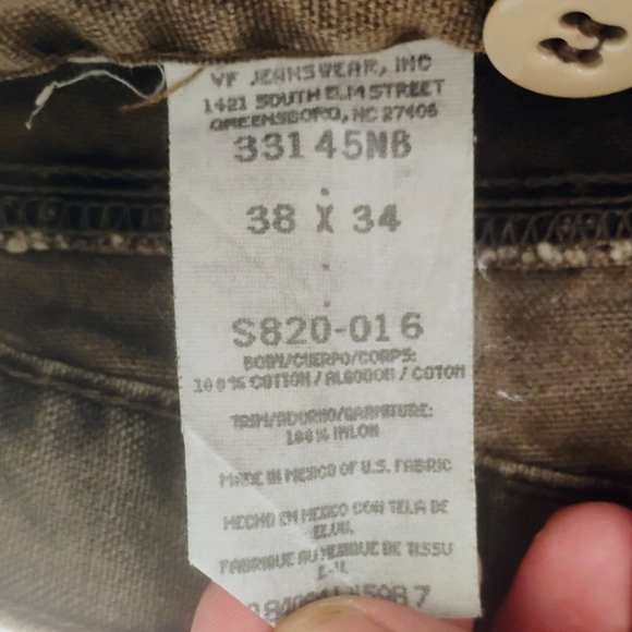 Vtg Wrangler Rugged Wear Double Knee Work Brush Hunting Denim Jeans USA - 38x34 - Picture 2 of 3